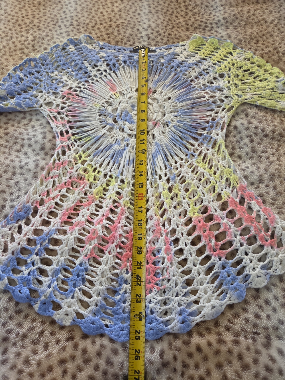Multicolor Crochet Sunburst Tunic Top - Lightweight Layering - Picture 5 of 7